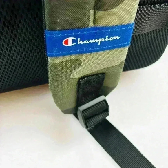 NWT Champion Manuscript Green Grid Camouflage Laptop Large Unisex Backpack - Picture 10 of 13